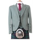 Clunie Jacket and 5 Button Vest - Moss